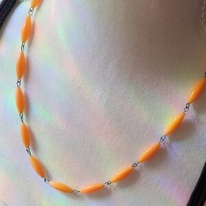 Elegant Orange Beaded Necklace